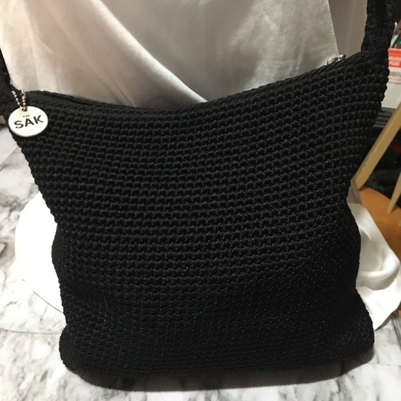 The Sak Black Crochet Shoulder Bag - Picture 6 of 8